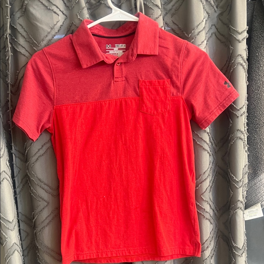 Under Armour Red Boys' Short-Sleeve Polo with Chest Pocket
